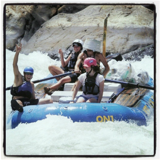 Whitewater rafting is great exercise, but maybe not in this picture.