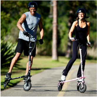 Trikke is a three-wheeled perpetual motion skooter.